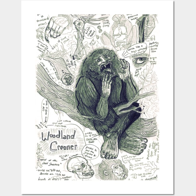 Woodland Crooner Bigfoot Wall Art by Ballyraven